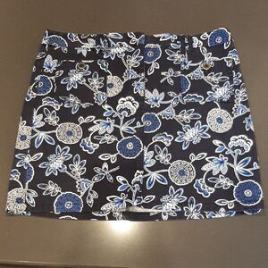 LOFT Navy Blue Floral Skirt
